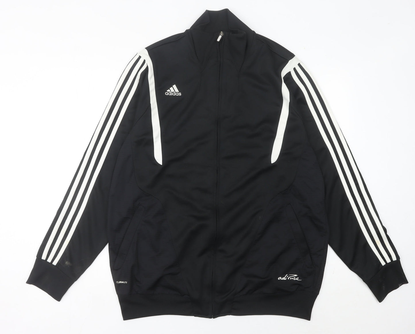 Adidas Men's Black Track Jacket L Full Zip Sportswear