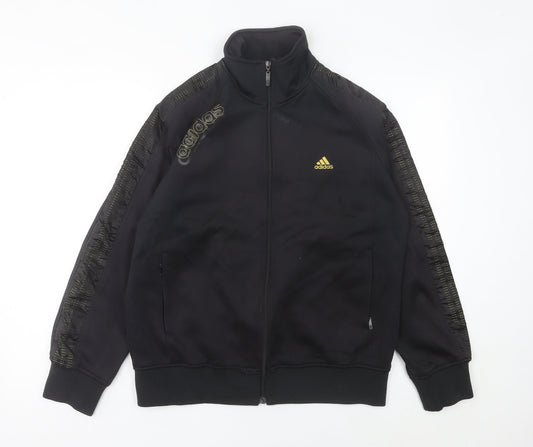 Adidas Men Black M Track Jacket Full Zip Sportswear