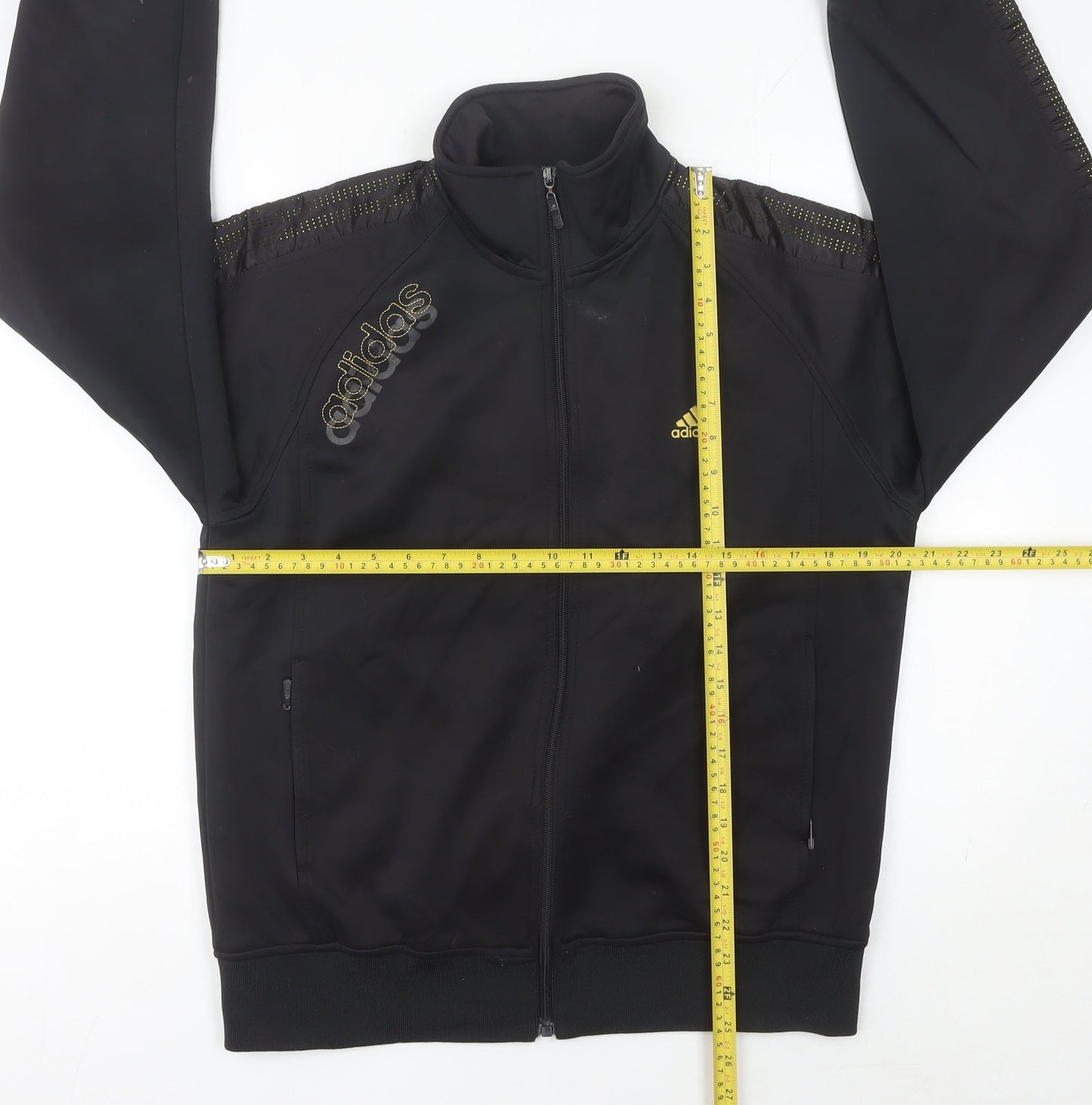 Adidas Men Black M Track Jacket Full Zip Sportswear