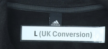 Adidas Mens Black L Track Jacket Full Zip Sportswear