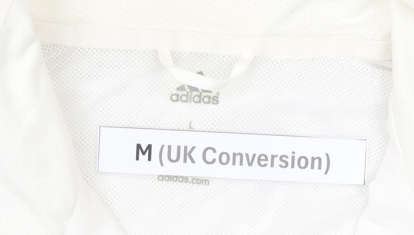 Adidas Men White Blue Track Jacket China Print Size M Full Zip Sportswear