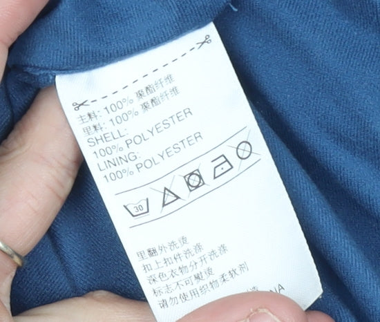 Adidas Men’s Blue L Windbreaker Jacket Hooded Full Zip Lightweight