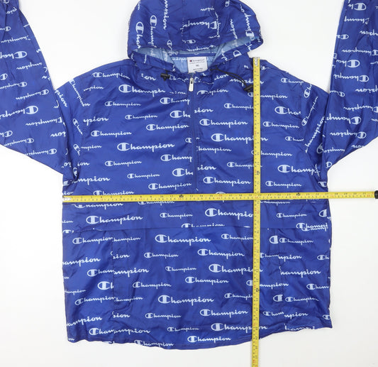 Champion Men’s Blue XL Windbreaker Jacket Hooded Lightweight