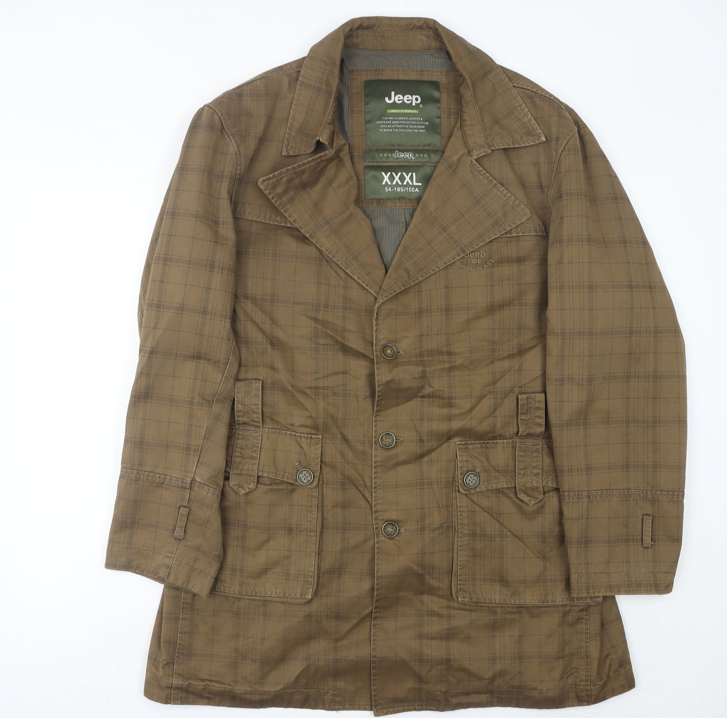 Mens UK Size L Jeep Brown Overcoat
