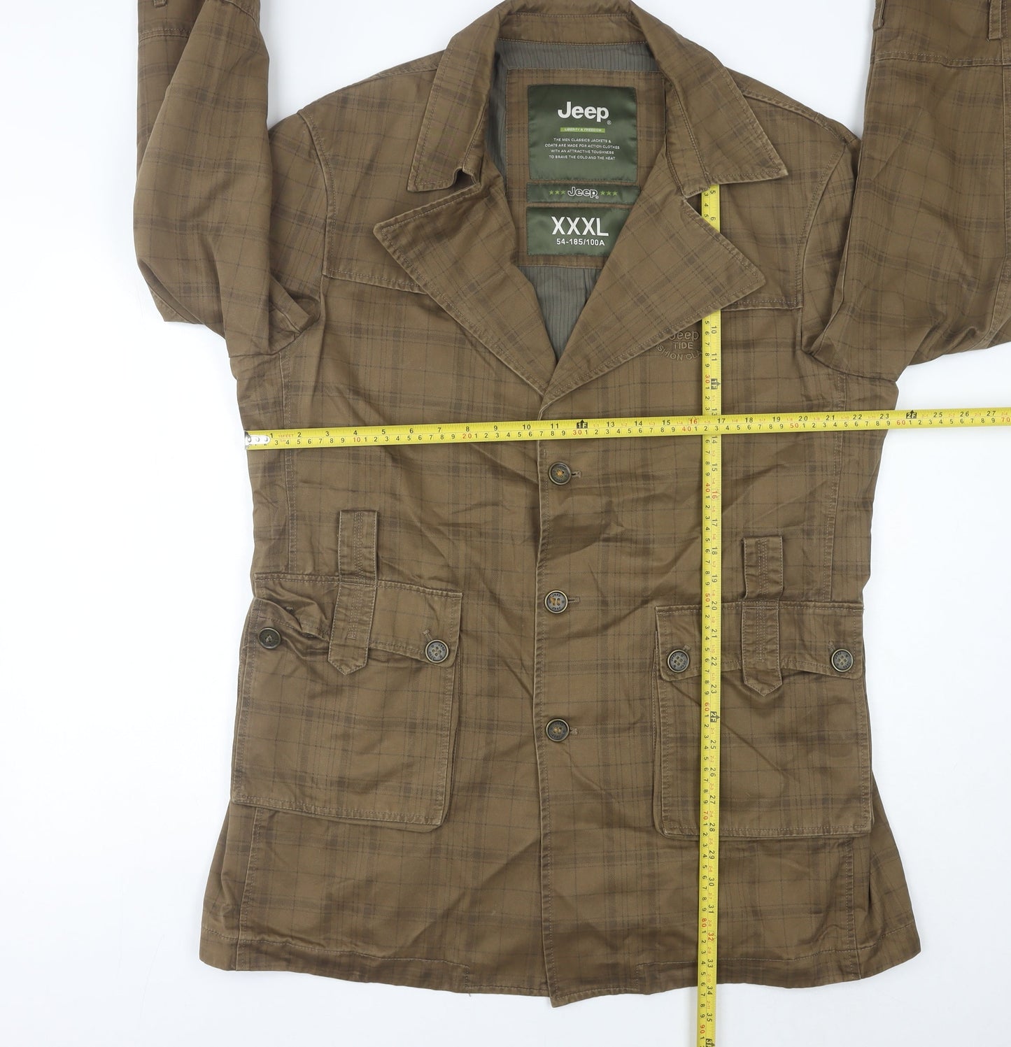 Mens UK Size L Jeep Brown Overcoat