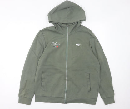 Mens UK Size L Umbro Green Full Zip Hoodie