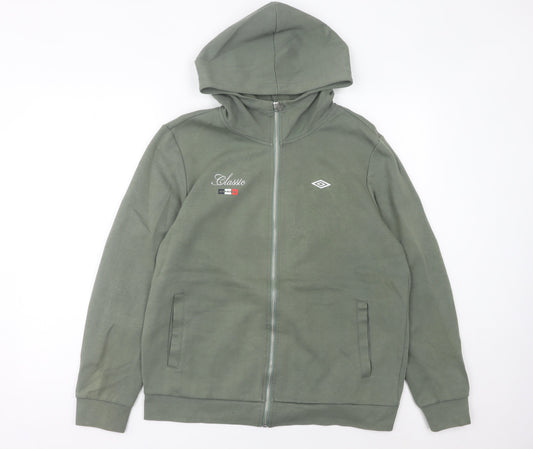 Umbro Men’s Green Full Zip Hoodie Size L Regular Fit