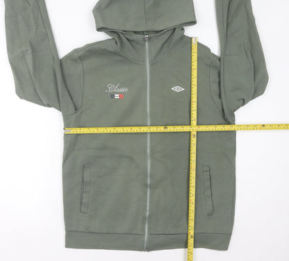 Mens UK Size L Umbro Green Full Zip Hoodie