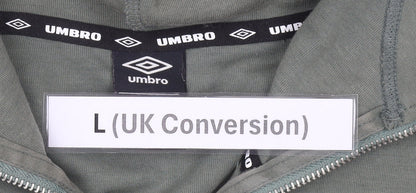 Mens UK Size L Umbro Green Full Zip Hoodie