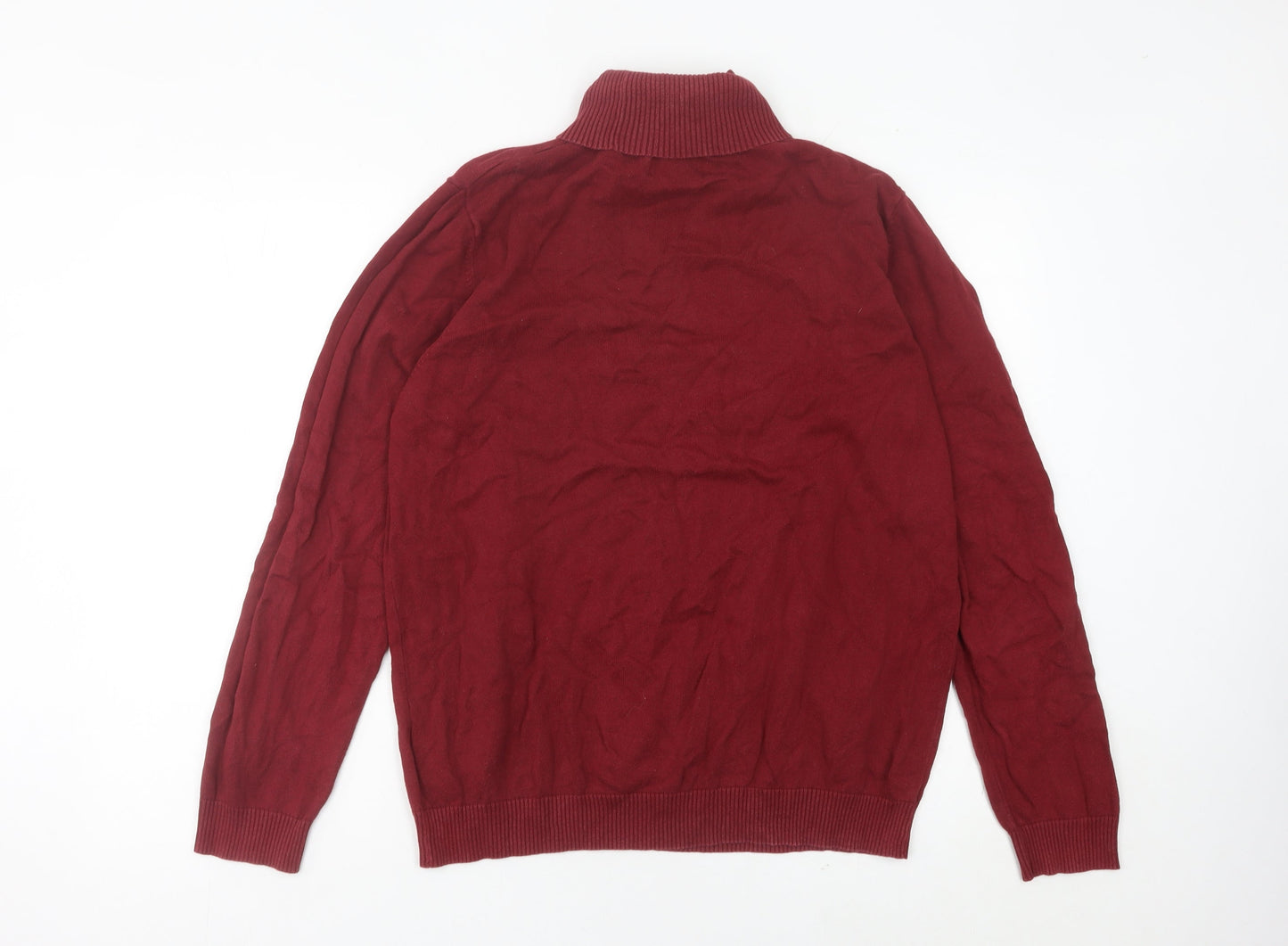 Farah Men’s Red Roll Neck Cotton Pullover Jumper XL