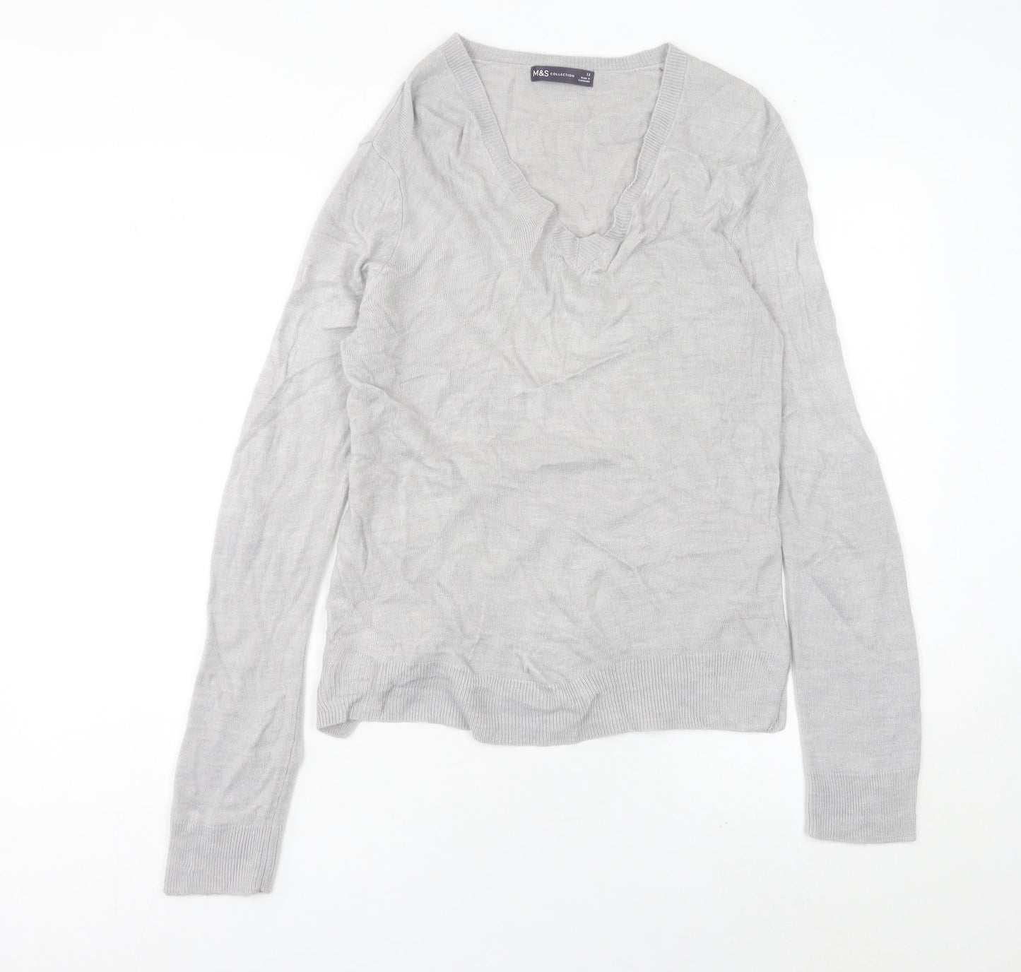 Womens UK Size 12 Marks and Spencer Grey Pullover Jumper