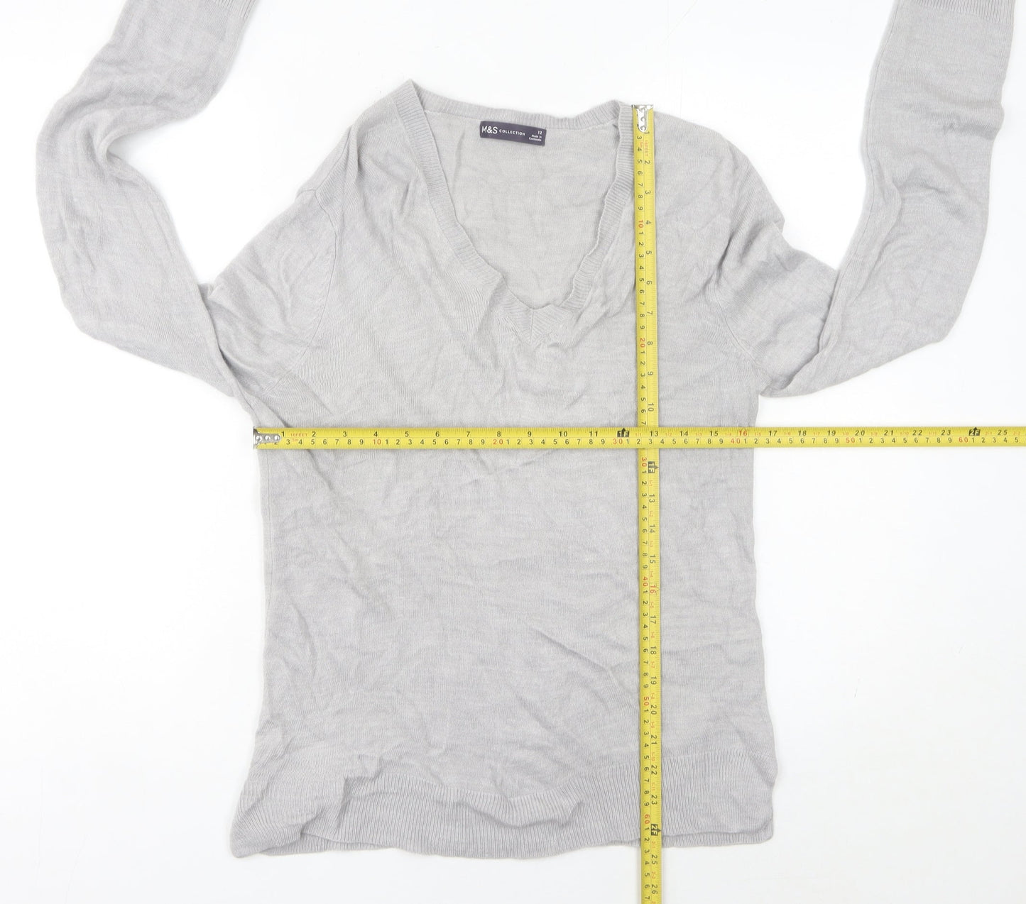 Womens UK Size 12 Marks and Spencer Grey Pullover Jumper
