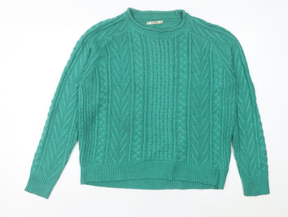 Womens UK Size S Pull&Bear Green Pullover Jumper