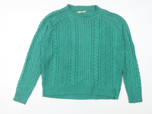 Womens UK Size S Pull&Bear Green Pullover Jumper