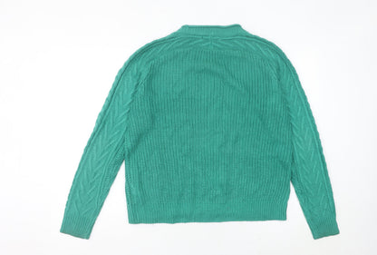 Womens UK Size S Pull&Bear Green Pullover Jumper