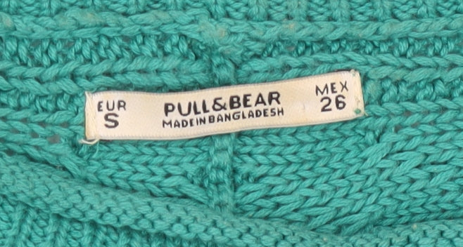 Womens UK Size S Pull&Bear Green Pullover Jumper