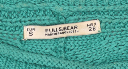 Womens UK Size S Pull&Bear Green Pullover Jumper