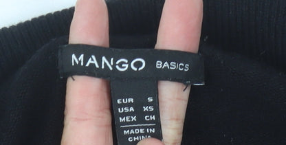 Womens UK Size 8 Mango Black Cardigan Jumper