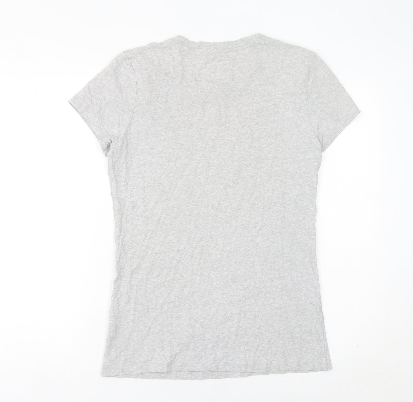 Jack Wills Womens Grey Cotton T-Shirt Size 12 Casual Slim Fit