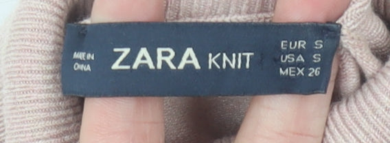 Womens UK Size S Zara Beige Pullover Jumper