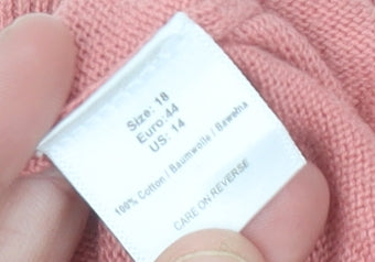 Womens UK Size 18 Edina Ronay Pink Cardigan Jumper