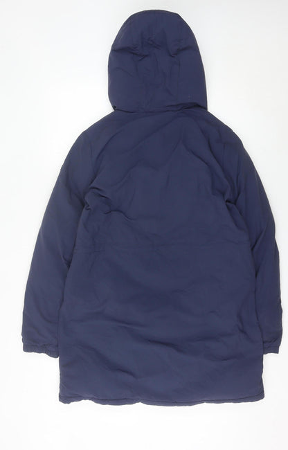 Tommy Hilfiger Unisex Kids Blue Hooded Parka Coat Size 16 Years