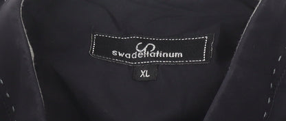 Swade Platinum Men's Black XL Slim Fit Long Sleeve Cotton Shirt