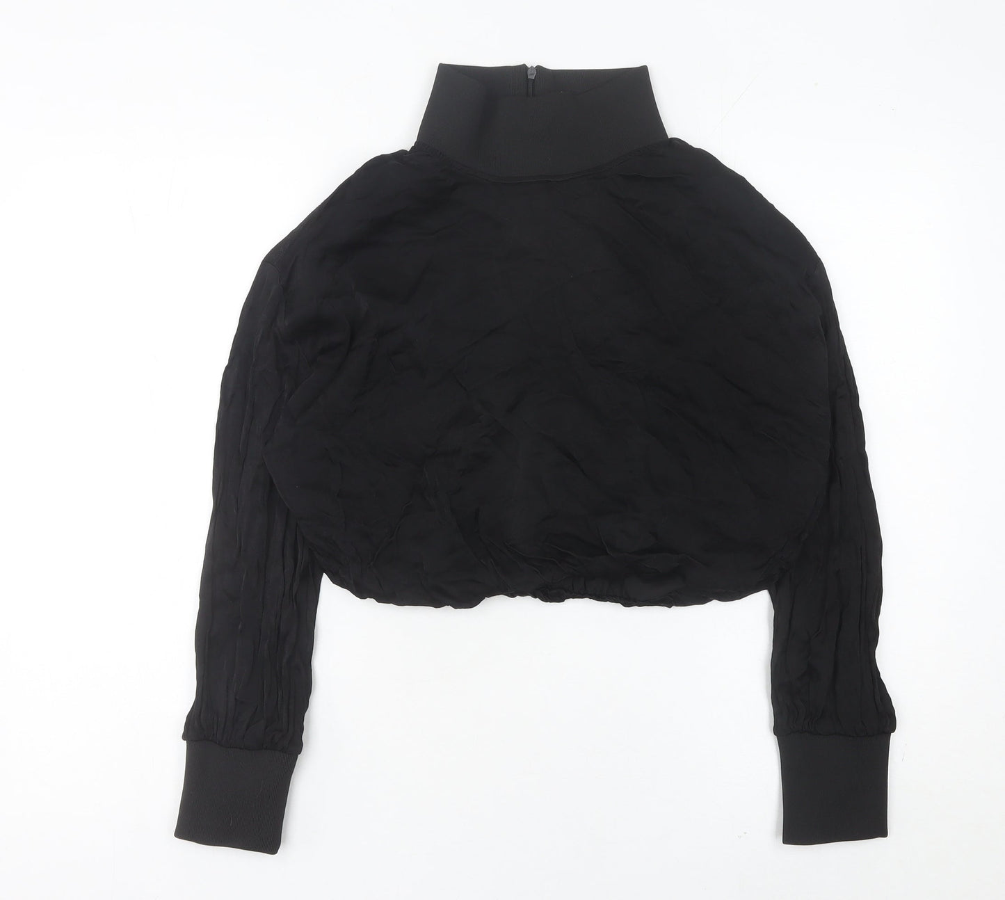 Womens UK Size M Zara Black Cropped Blouse
