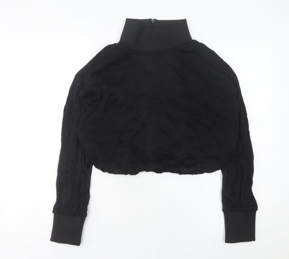 Womens UK Size M Zara Black Cropped Blouse
