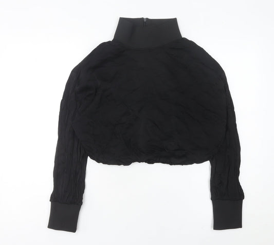 Womens UK Size M Zara Black Cropped Blouse