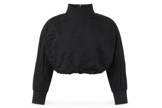 Womens UK Size M Zara Black Cropped Blouse