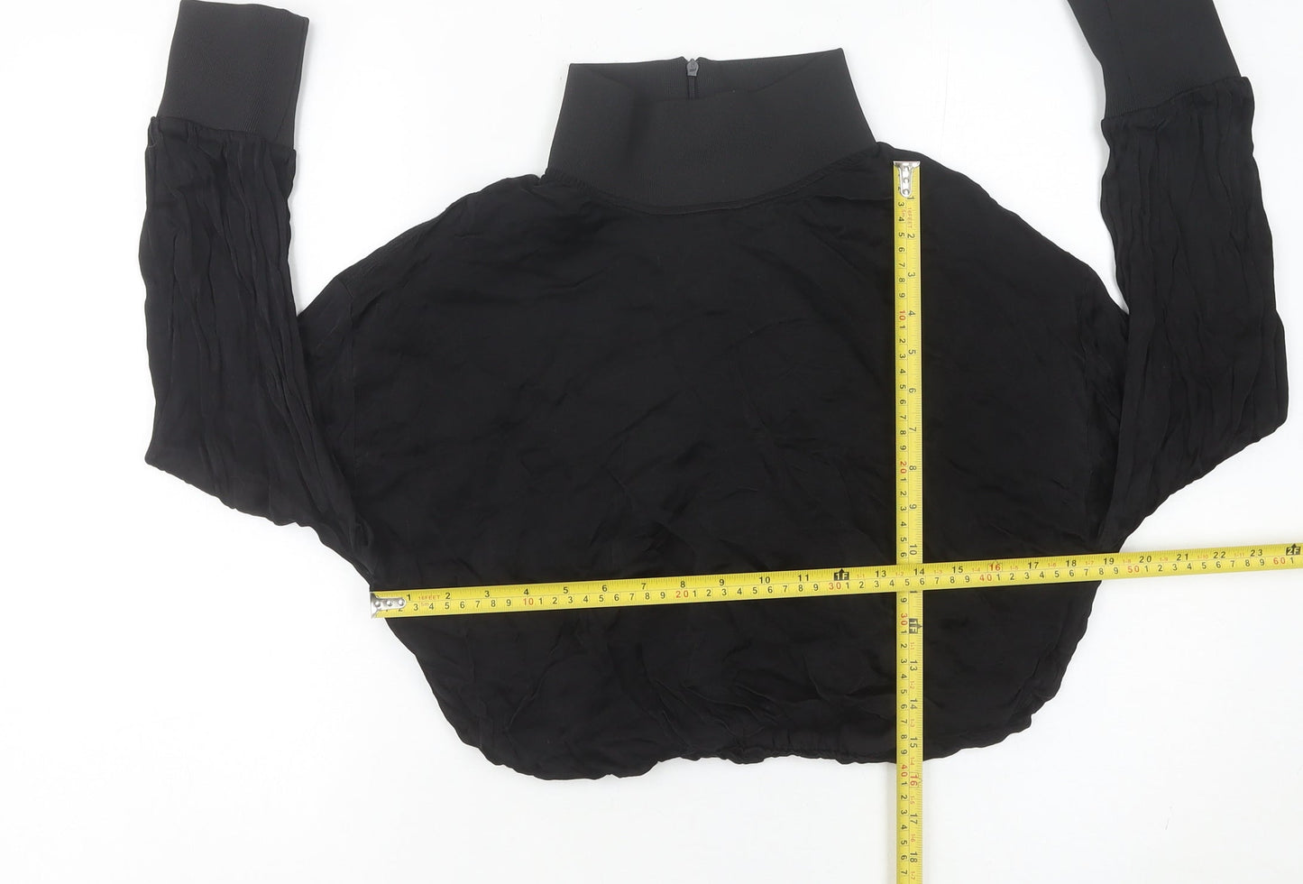 Womens UK Size M Zara Black Cropped Blouse