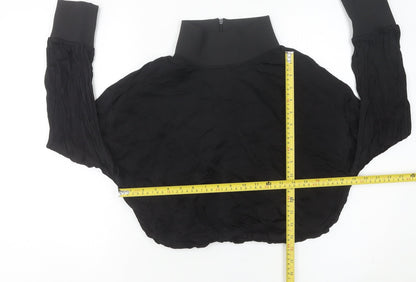 Womens UK Size M Zara Black Cropped Blouse