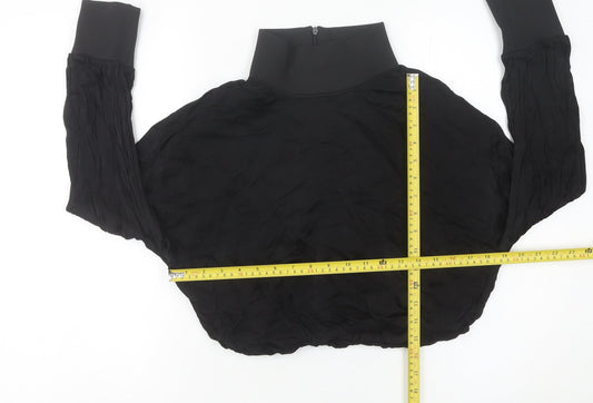 Womens UK Size M Zara Black Cropped Blouse