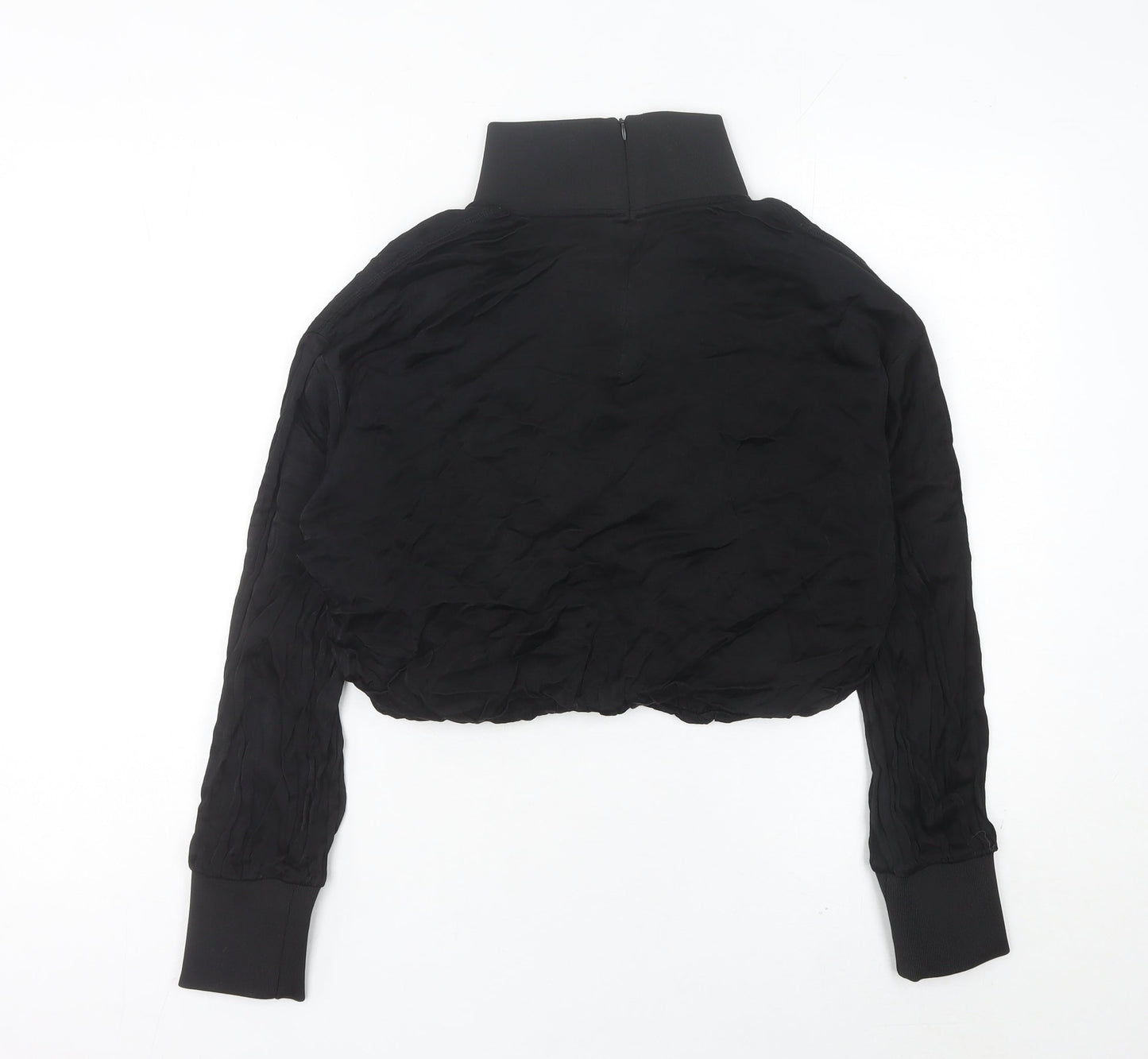 Womens UK Size M Zara Black Cropped Blouse