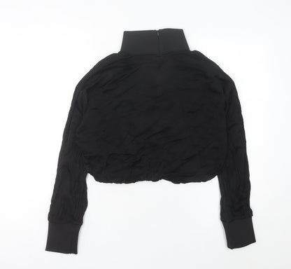 Womens UK Size M Zara Black Cropped Blouse