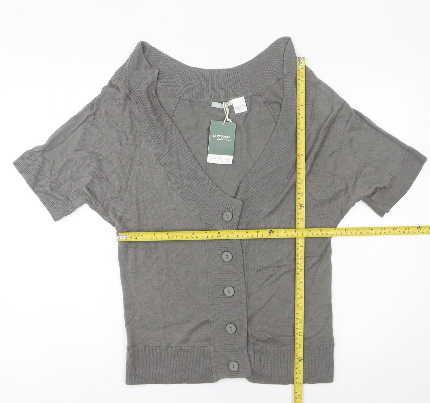 Womens UK Size 10 La Redoute Grey Cardigan Jumper