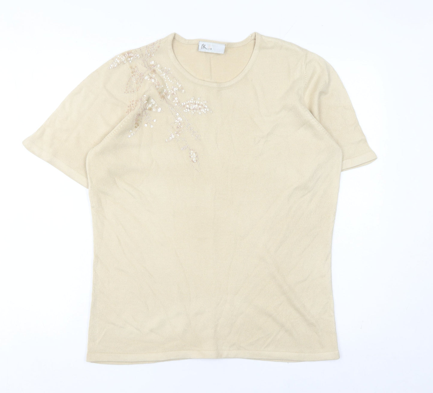 Womens UK Size 14 BHS Beige Pullover Jumper