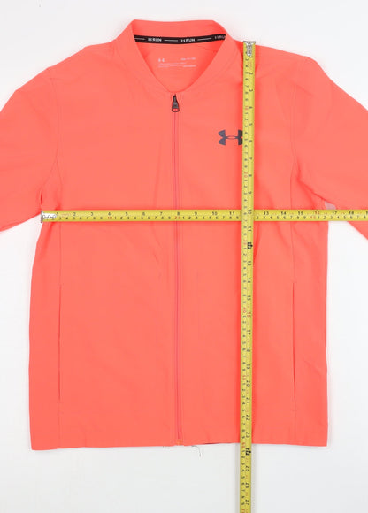 Under Armour Womens Orange S Slim Fit Windbreaker Running Jacket