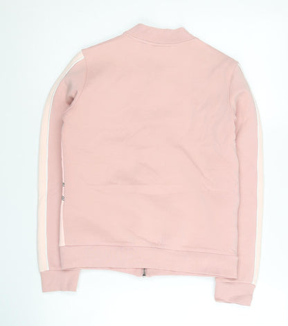 Fila Womens Pink Track Jacket Size 8 Graphic Print Full Zip
