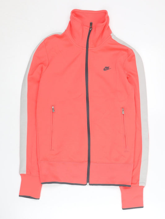 Nike Womens Pink Track Jacket M Full Zip Sportswear Gym Training