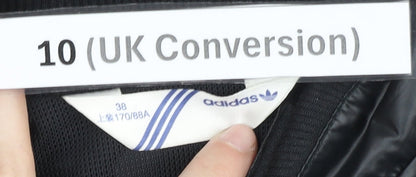 Adidas Womens Black Track Jacket Size 10 Full Zip Lightweight