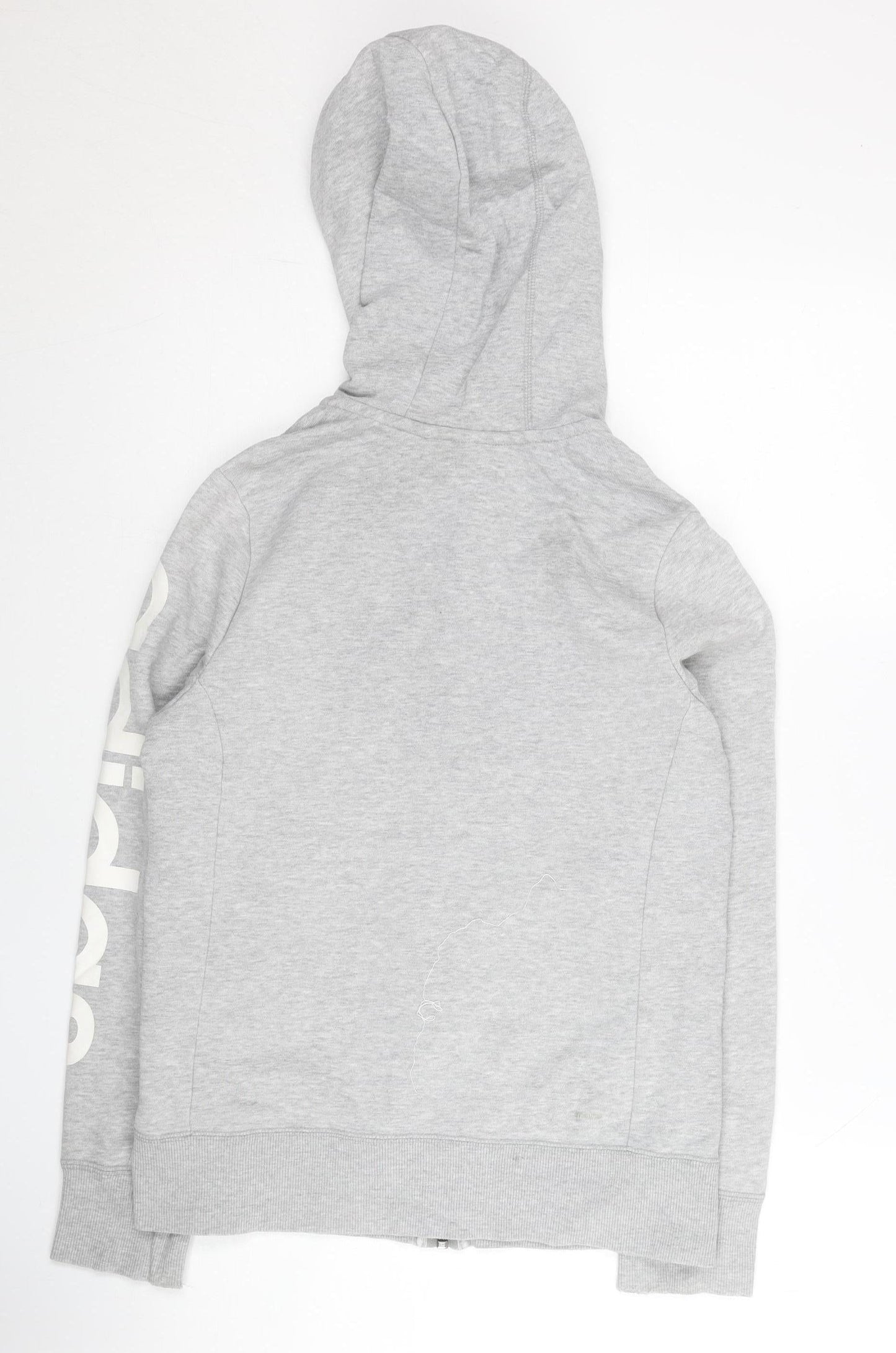 Adidas Women’s Grey Full Zip Hoodie Sweatshirt M Cotton Blend