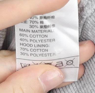 Adidas Women’s Grey Full Zip Hoodie Sweatshirt M Cotton Blend