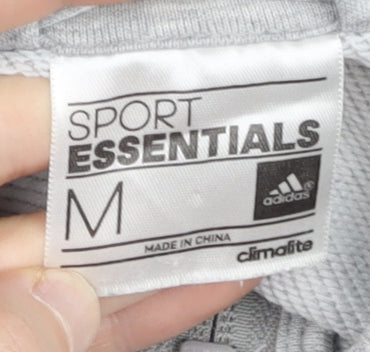 Adidas Women’s Grey Full Zip Hoodie Sweatshirt M Cotton Blend