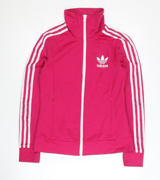 Adidas Women’s Pink Track Jacket Size 10 Full Zip Long Sleeve