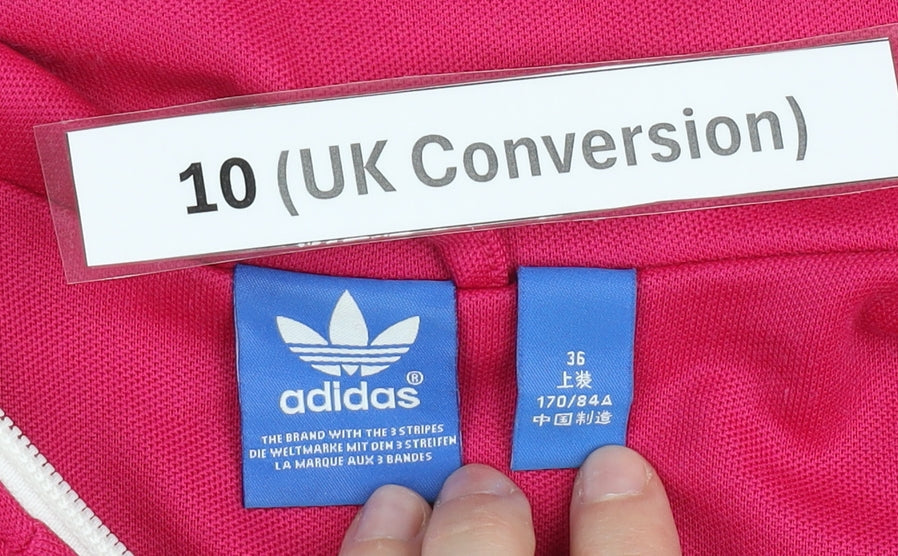 Adidas Women’s Pink Track Jacket Size 10 Full Zip Long Sleeve