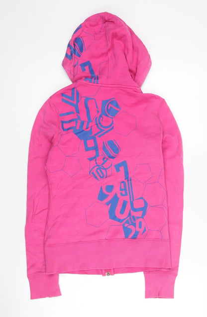 Nike Womens Pink Full Zip Hoodie Size S Regular Graphic Logo Sportswear