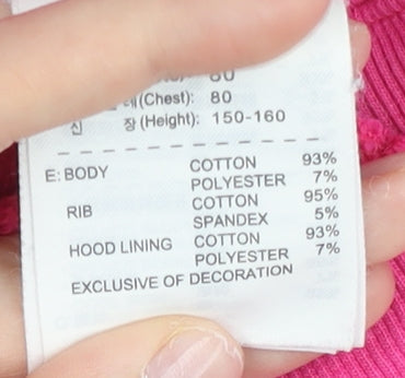 Nike Womens Pink Full Zip Hoodie Size S Regular Graphic Logo Sportswear