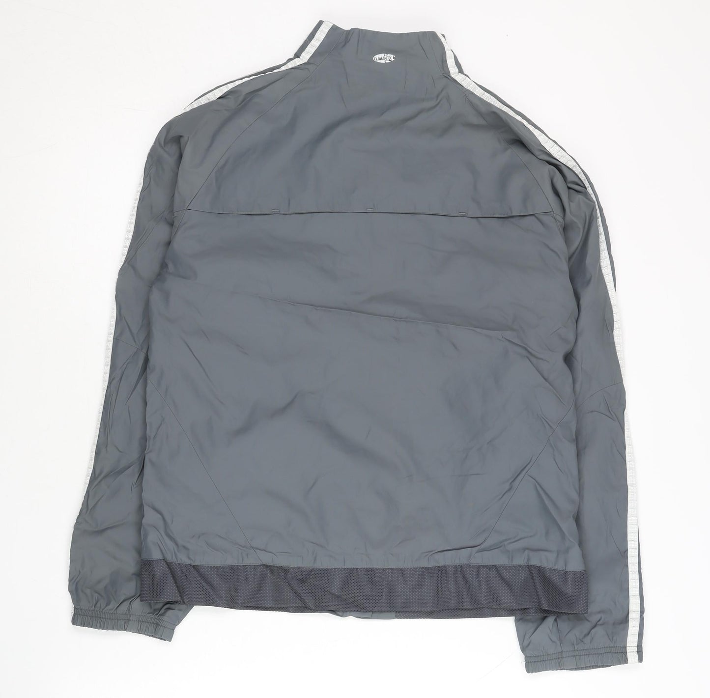 Adidas Women’s Grey Track Jacket L Lightweight Full Zip Sportswear